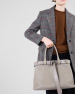 Prada Buckle Large Leather Handbag With Belt - Image 3